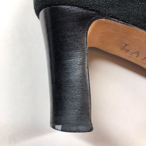 Ralph Lauren Corina Embroidered Black Suede Zipper Boots Size 8B - Picture 6 of 7